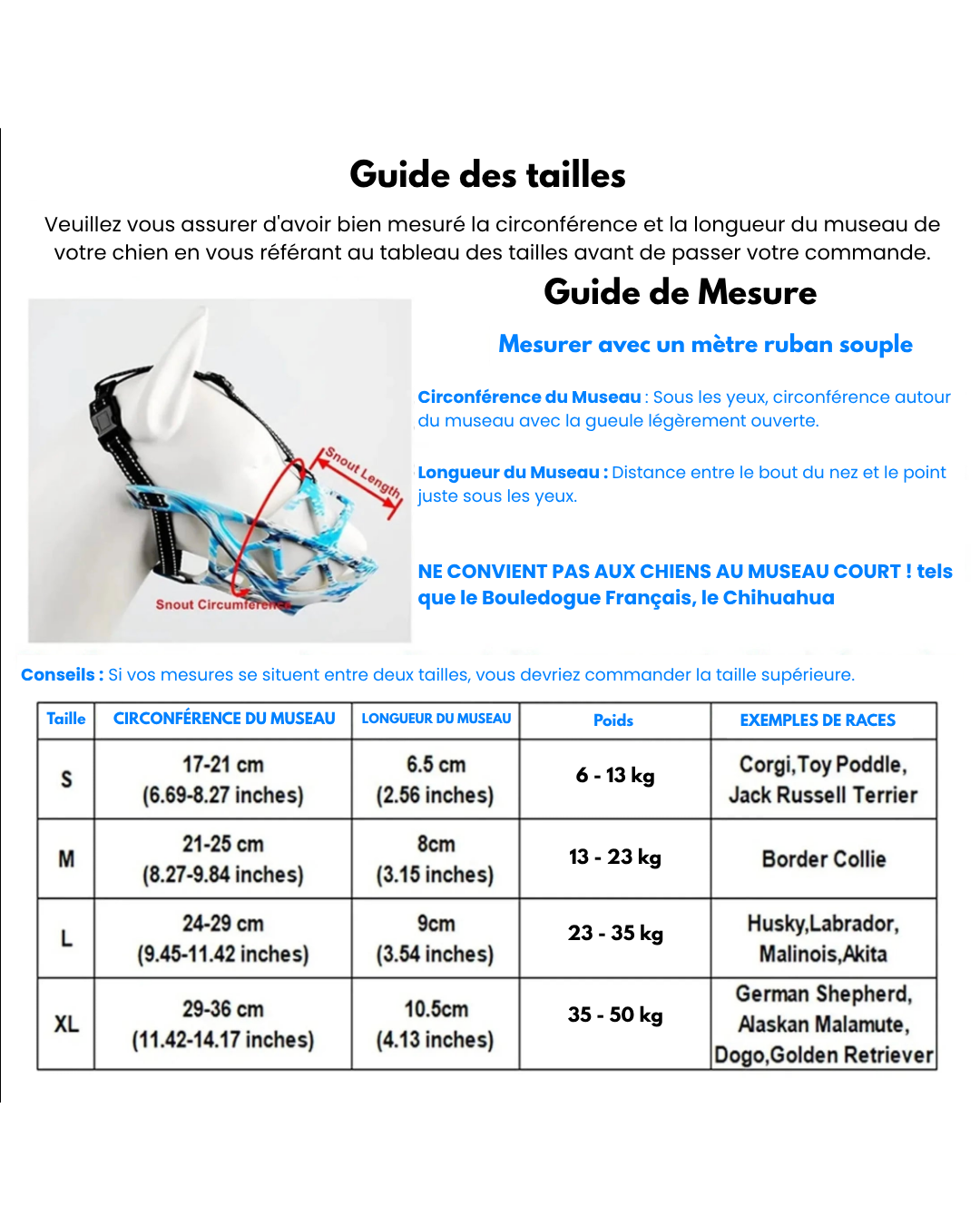 Muselière pour chien – Ajustable pour petits, moyens et grands chiens | Panier robuste pour toilettage et sécurité