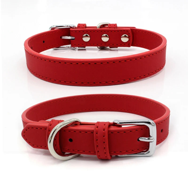 Collier pour chien et chat en PU cuir – Confort abordable et réglable | Accessoires pour petits chiens et chiots