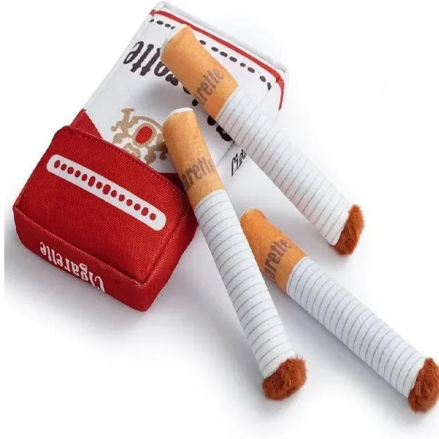 Jouet pour chien “Faux paquet de cigarettes” – Peluche sonore amusante