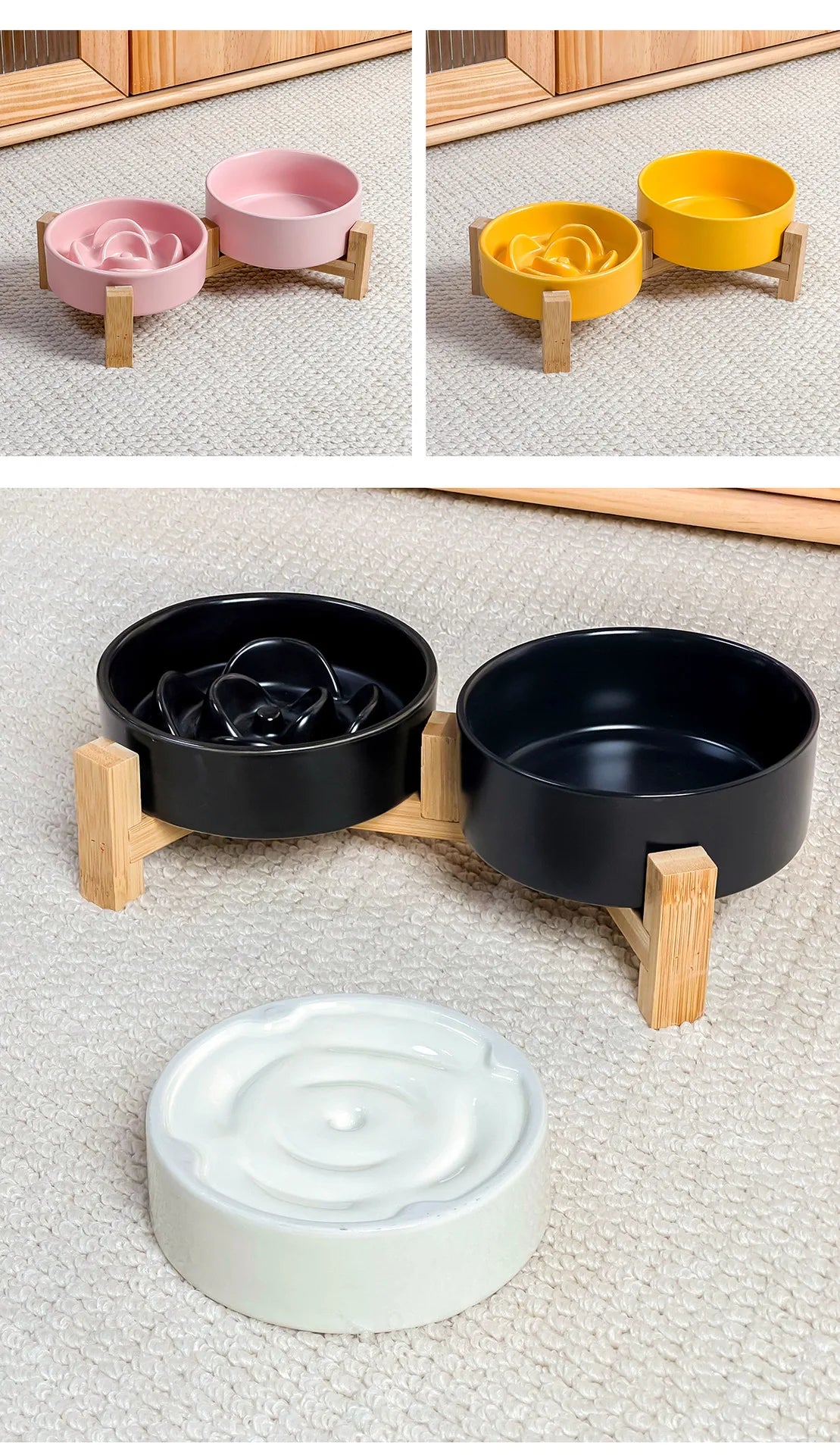 Gamelle anti-glouton pour chat – Stabilité et repas sans stress