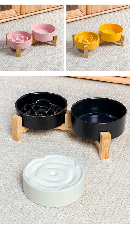 Gamelle anti-glouton pour chat – Stabilité et repas sans stress